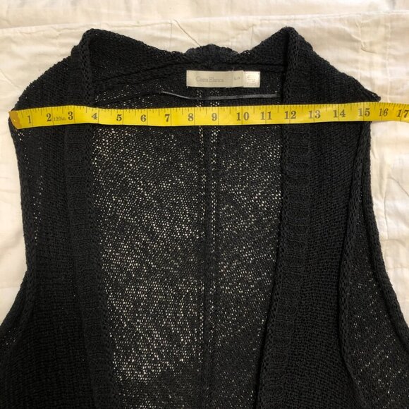 Y2K Costa Blanca Sleeveless Open Front Cardigan Sweater Vest Long Black Small - Picture 11 of 12